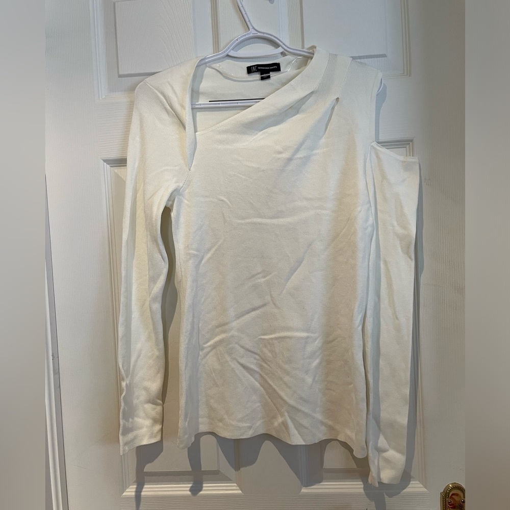 Off white/cream cold shoulder long sleeve